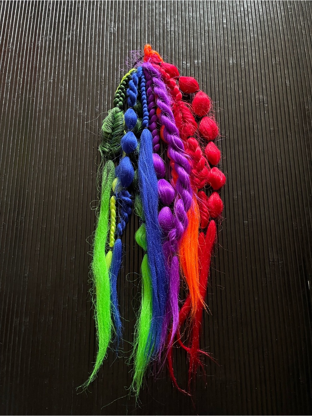 Neon Multicolor Braided Hair Extensions - Green, Blue, Purple, Red, Orange